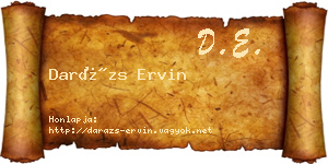 Darázs Ervin névjegykártya