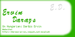 ervin darazs business card