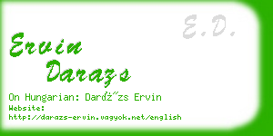 ervin darazs business card